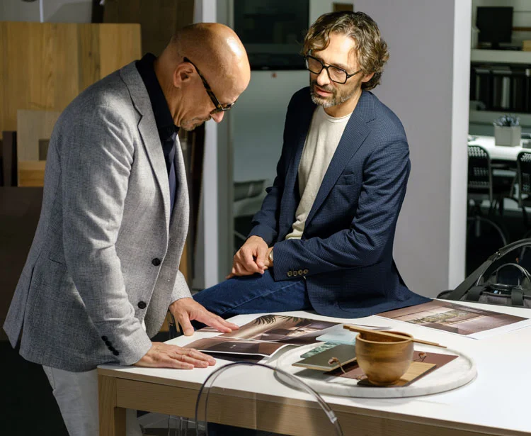 About Fontana | Design as Art - Dennis Fontana and Michael Gianquitto review design details for an upcoming luxury Italian kitchen in London