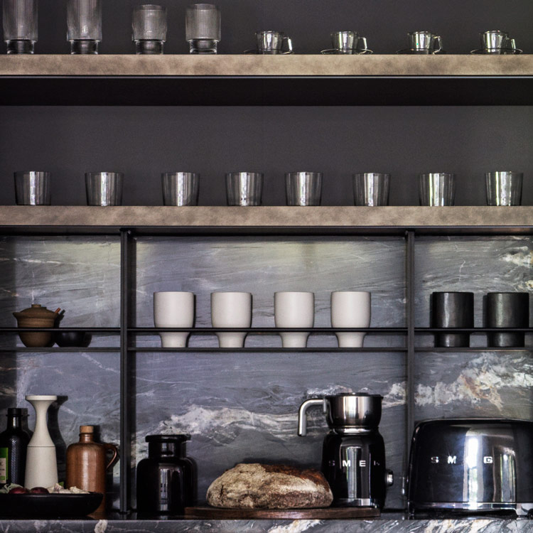 Fontana bespoke kitchen hertfordshire shelving detail | Design as Art